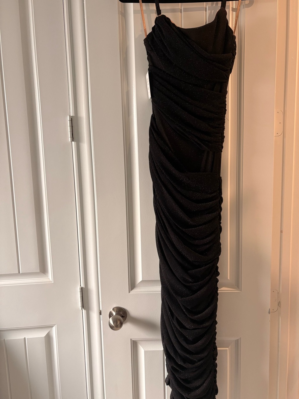 JLUXLABEL Elegant Black Ruched Party Dress